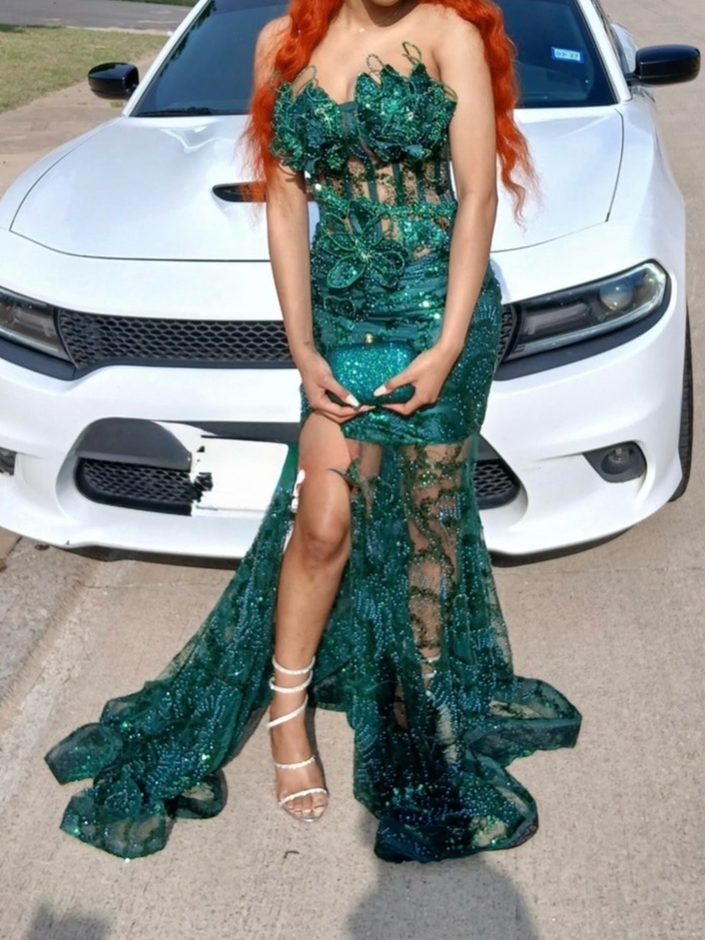 Emerald Green Beaded Mermaid Gown